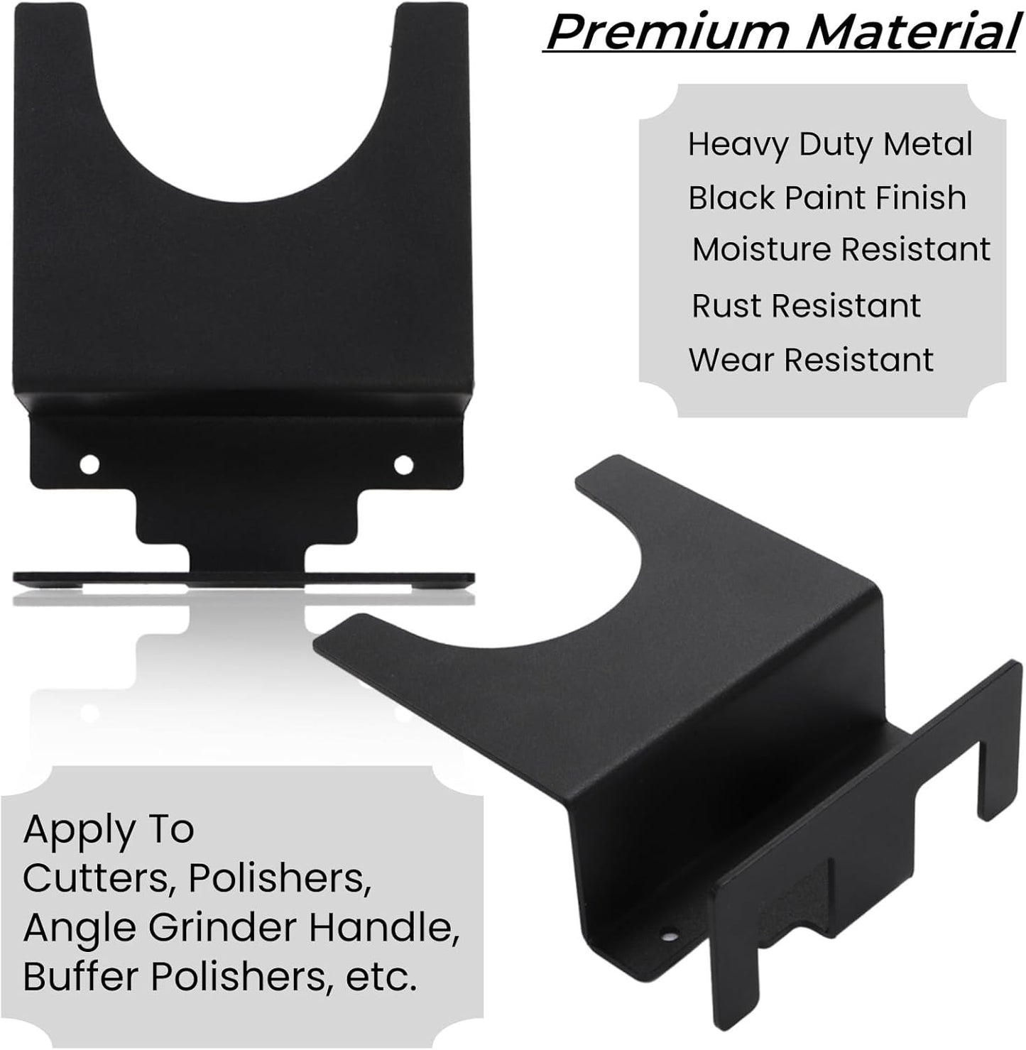 4 Pack Angle Grinder Holder, Wall Mount Bracket for 5 inch Grinder, Polisher Storage Rack Stand with Cord Hook, Garage Tool Hanger Grinders Impact Wrench Cutters Waxing Machines