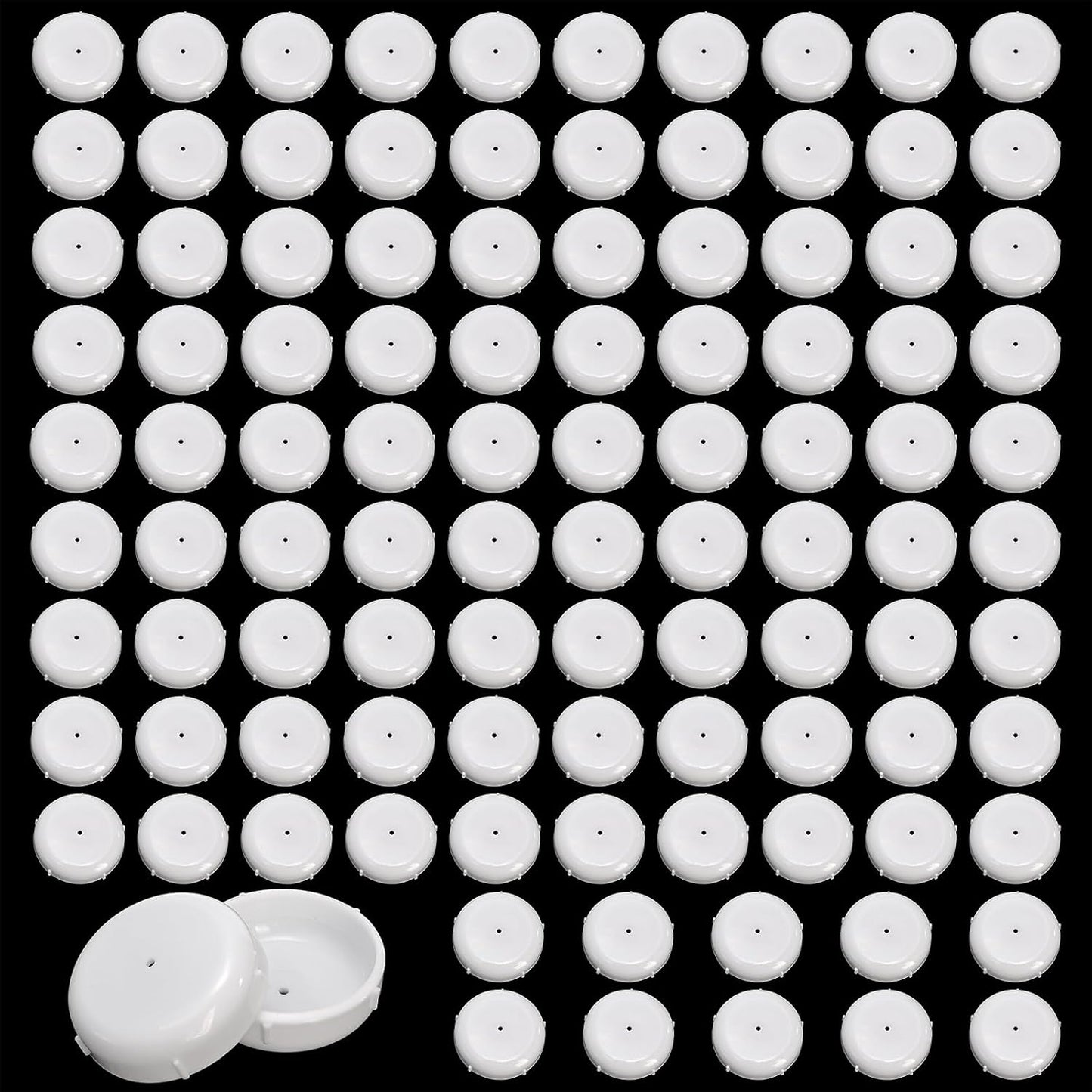 100 Pack 1-1/2 inch Patio Furniture Feet Caps, Wrought Iron Outdoor Chair Glides, Thick Plastic Leg Caps for Metal Chairs & Tables