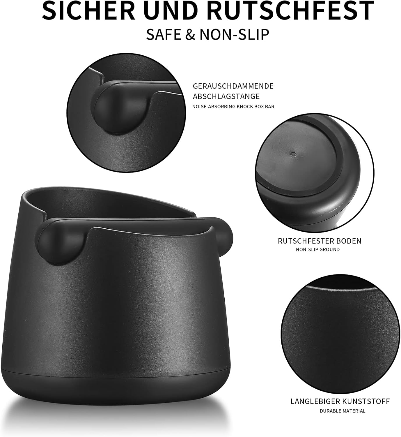 Coffee tap box - coffee drip tray - espresso drip box tap box - barista coffee drip box tap box (with removable metal tap rod and non-slip foot) - accessories for coffee machines