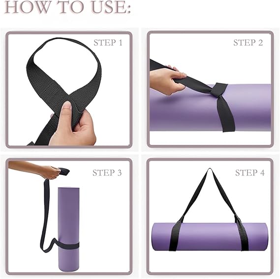 Yoga Mat Strap for Carrying - Cotton Yoga Mat Carry Strap Sling- Adjustable Loops for all Mat Sizes(Yoga Mat not included)