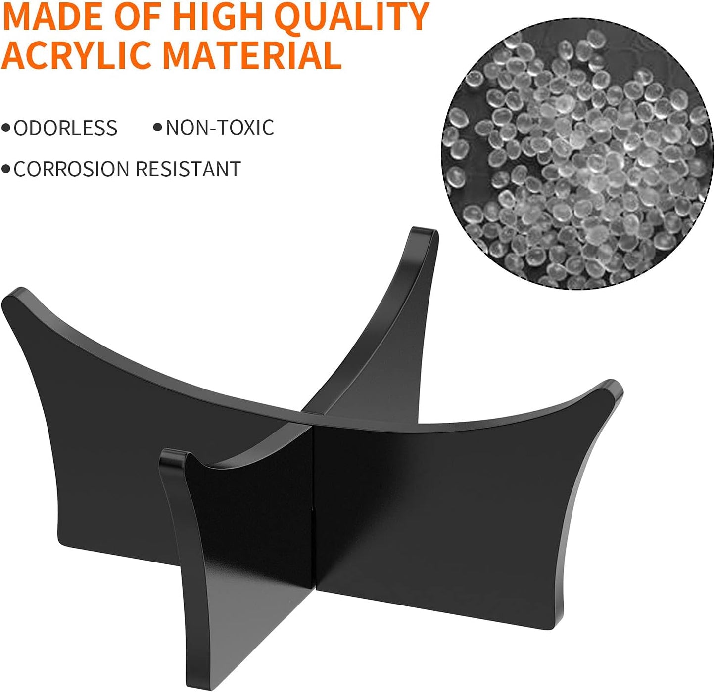 Ball Standard - Acrylic - Football, Basketball, Soccer, Volleyball, Rugby, etc. Display Standard - Ball Holders - 6 pieces - Black