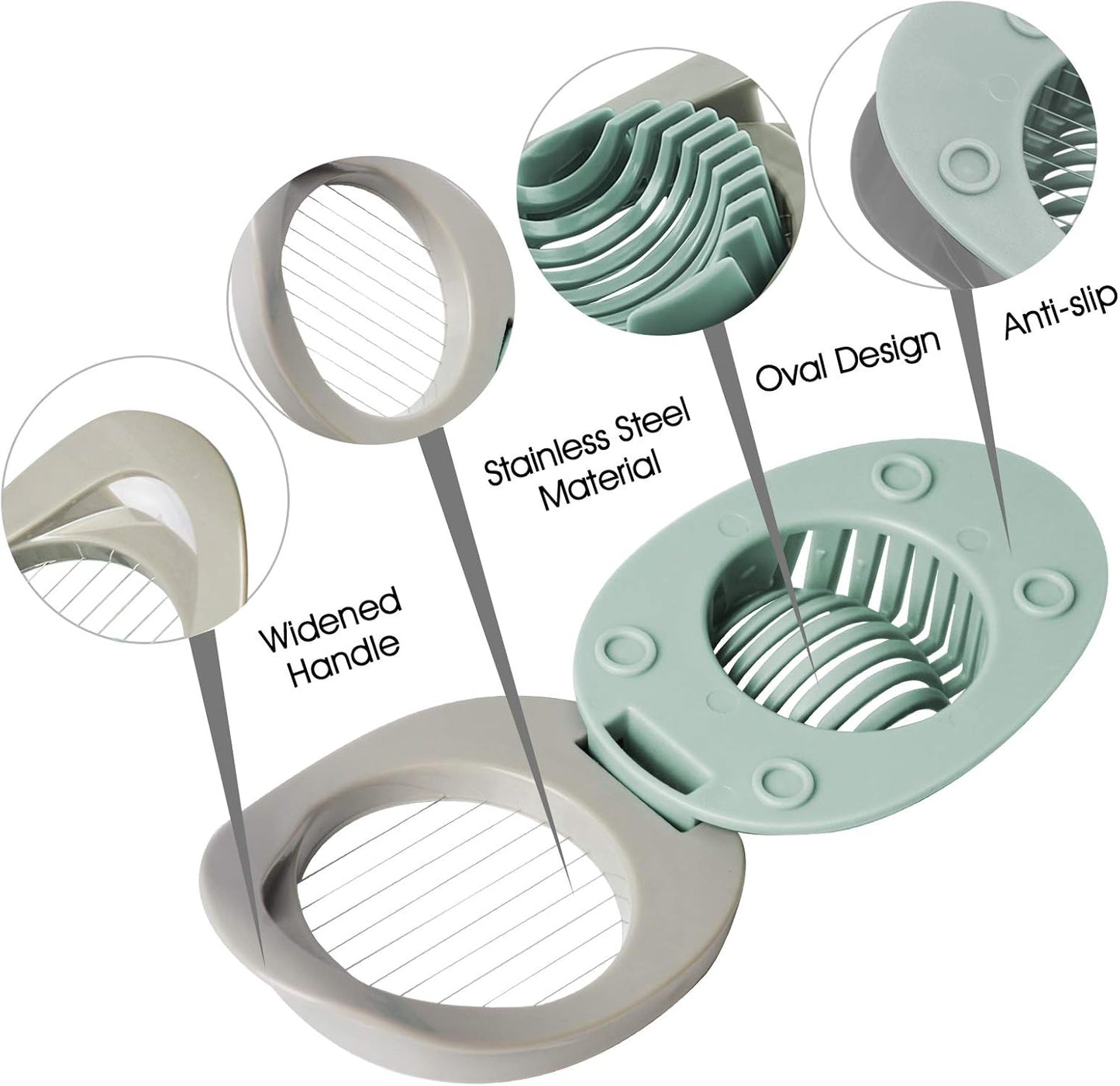 Egg slicer - Egg slicer with stainless steel wire - multi-functional egg slicer - slices boiled eggs, ham, bananas and strawberries evenly
