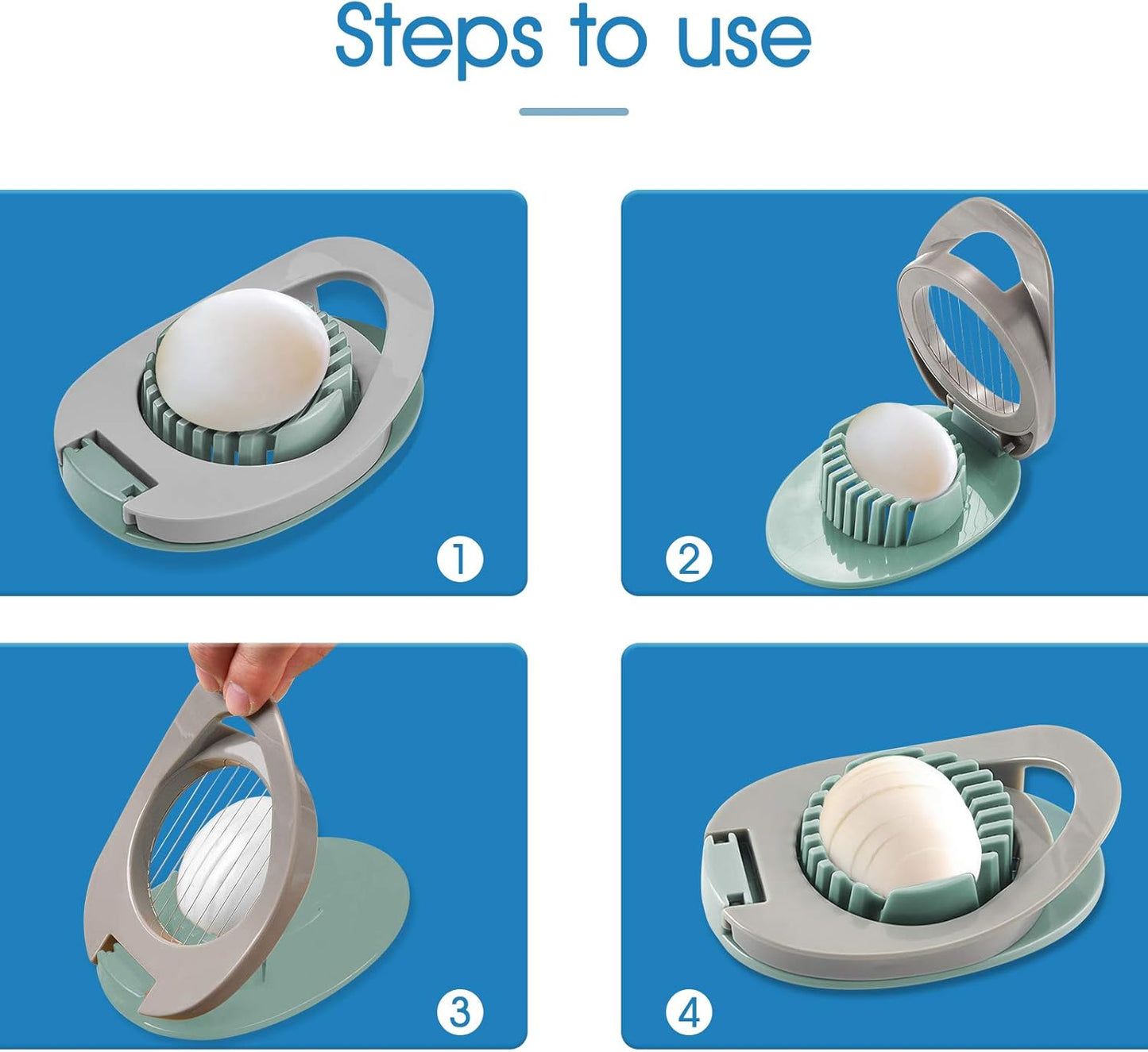 Egg slicer - Egg slicer with stainless steel wire - multi-functional egg slicer - slices boiled eggs, ham, bananas and strawberries evenly
