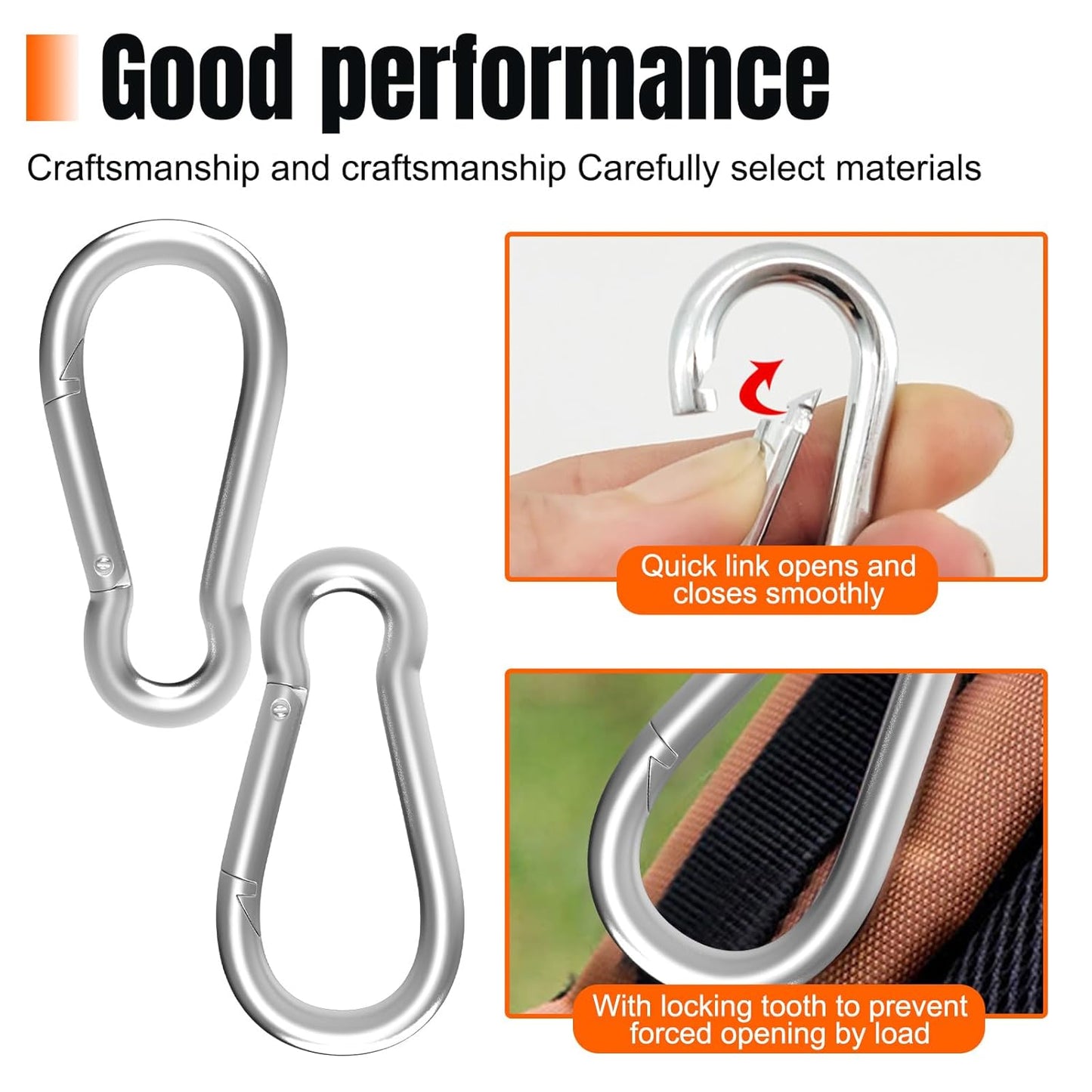 Karabiner Hook - 50 pieces - M6 - Karabiner Hook Clip - Spring - Karabiner Hook - Keychain - For gym - Climbing lock - Karabiner Hook Clip - Hanging plants - Outdoor camping - Hiking