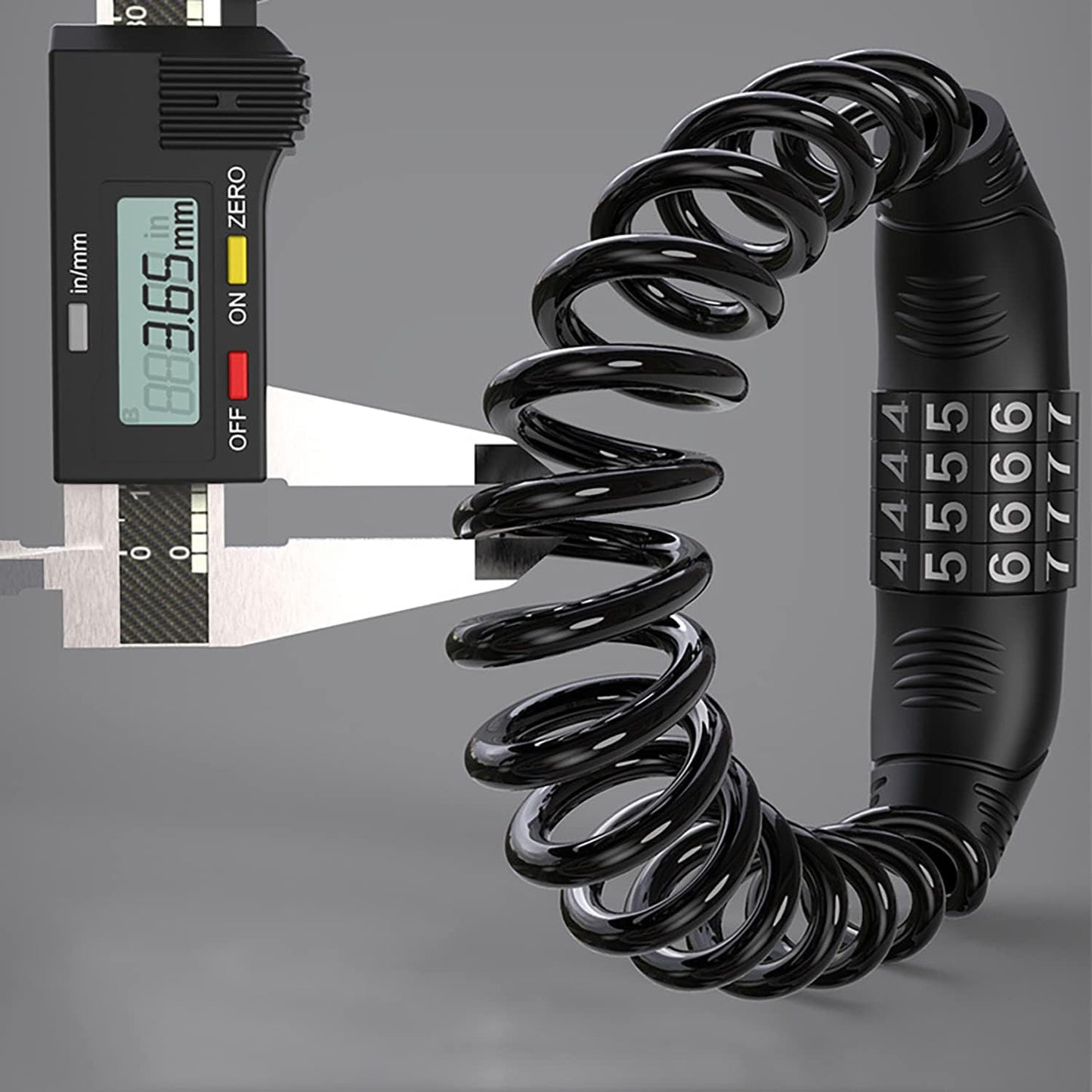 Combination lock - 2 pieces - Black - Motorcycle helmet lock - Theft security - Retractable - Luggage lock - With 4-digit combination - Security lock