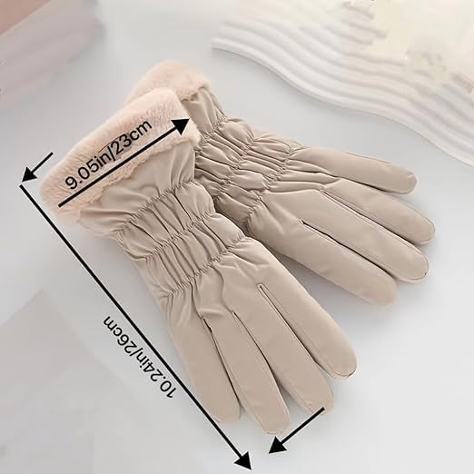 Warm winter gloves for women - windproof and snowproof gloves - thickened and fleece-lined gloves - gloves with wrist protection - suitable for skiing, cycling, running and working.