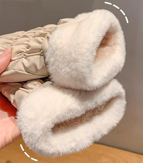 Warm winter gloves for women - windproof and snowproof gloves - thickened and fleece-lined gloves - gloves with wrist protection - suitable for skiing, cycling, running and working.