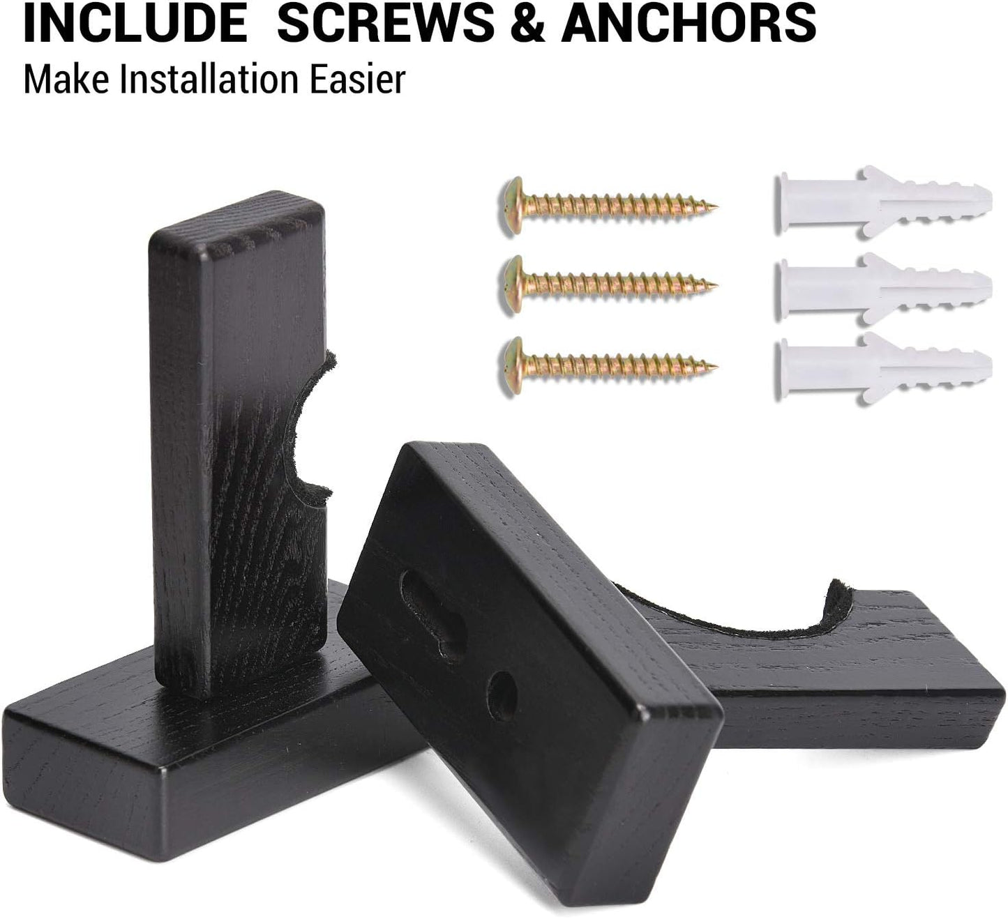 Display standard - Black - Baseball bat display standard - Baseball bat holder - Wall mounting - Horizontal baseball bat standard - Baseball bat holder - 2 pieces - Black
