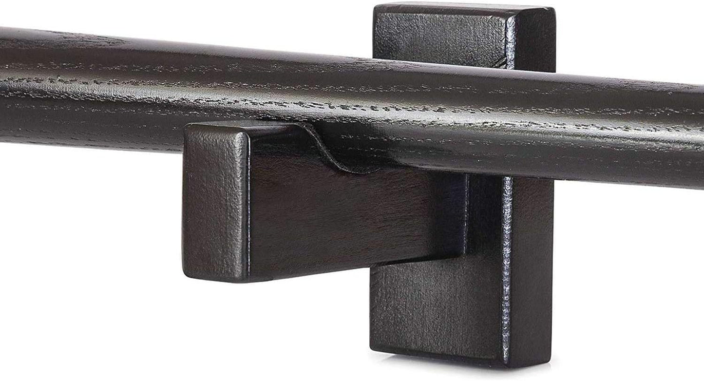 Display standard - Black - Baseball bat display standard - Baseball bat holder - Wall mounting - Horizontal baseball bat standard - Baseball bat holder - 2 pieces - Black