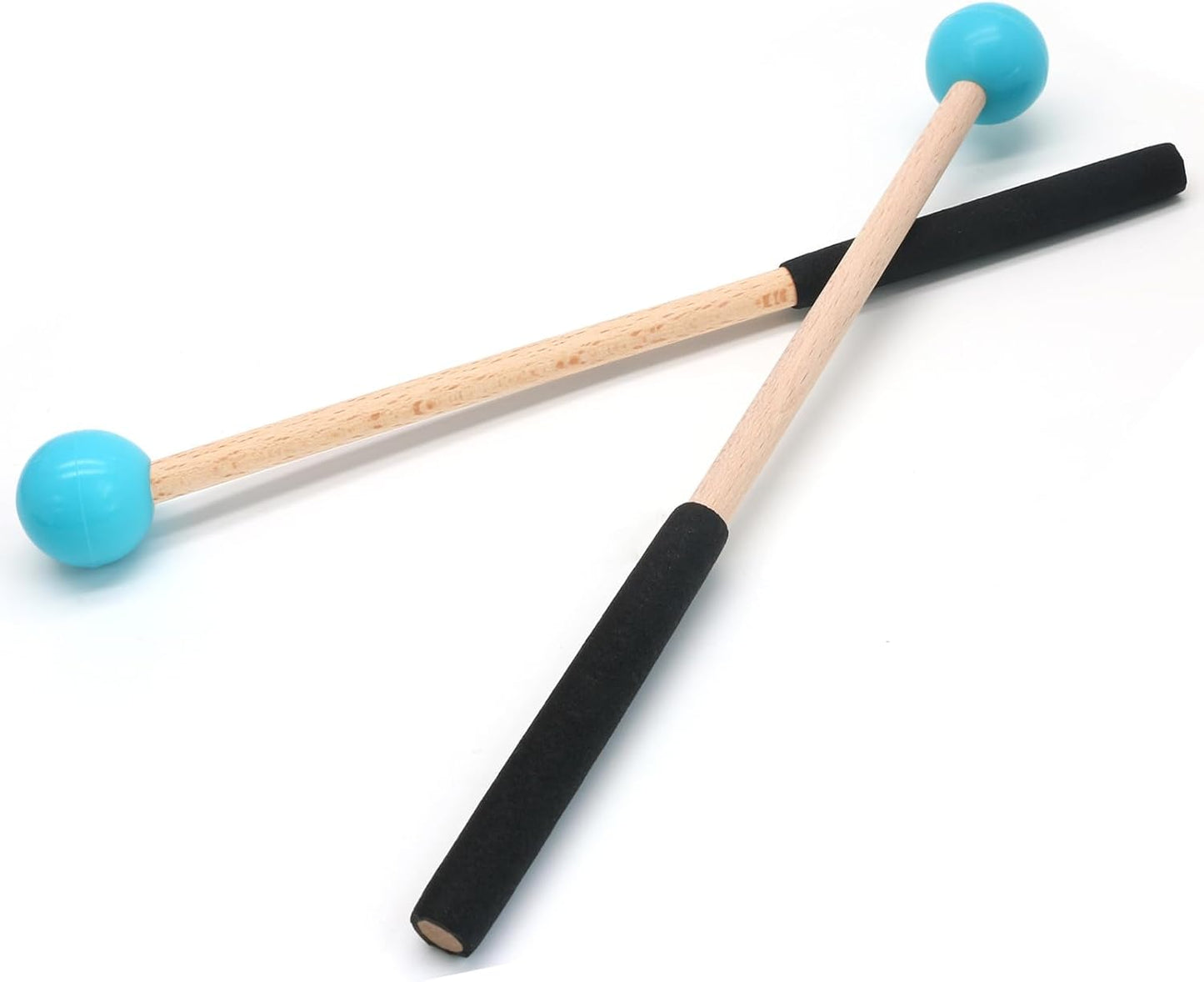 Biaungdo 2 Pack 8.7 Inch Glockenspiel Mallets, Rubber Xylophone Mallets Bell Stick Percussion with Wood Handle Drumstick Percussion Instrument Parts for Bell, Tongue Drum Mallet(Blue)