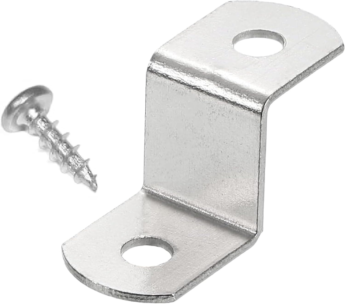 Canvas Clips 8-Pk: (1/2" Offset) or Choose Your Length; Mirror Picture Frame or Artwork Hanging Floater Framing; 8 Screws Included; Glass Panel Metal Retainer Clip