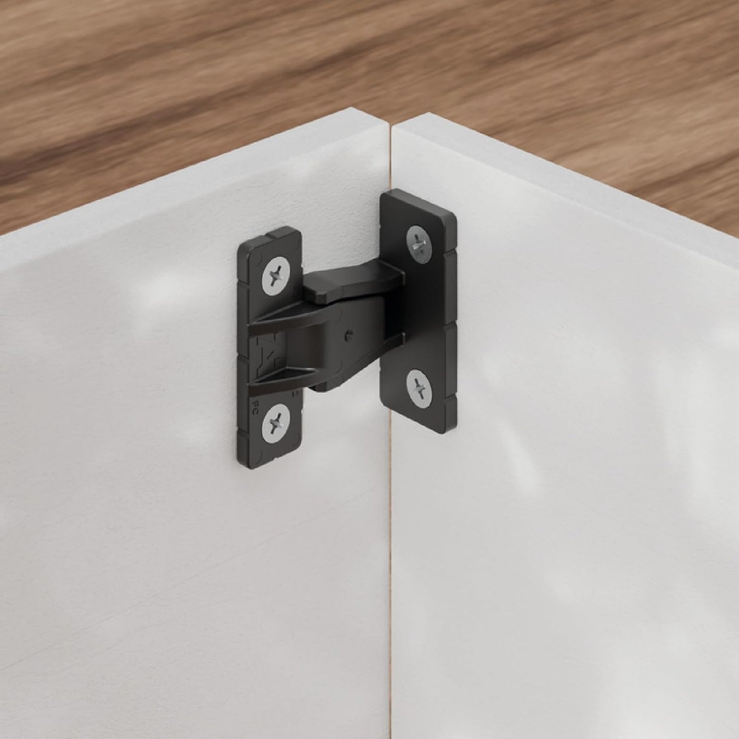 Hafele Keku Push-On Fitting Set - Bracket Connectors for False Front Panels, Cabinet Drawers, & Furniture (Screws Not Included)