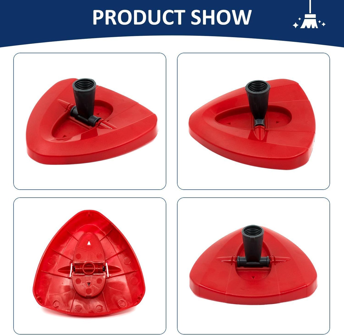 Spin Mop Replacement Head Base Compatible with Oceda EasyWring 1-Tank System Mop Rotating Triangle Mop Head Cover Replacement Rotating Mop Base Plastic Base or Spin Mop Accessories