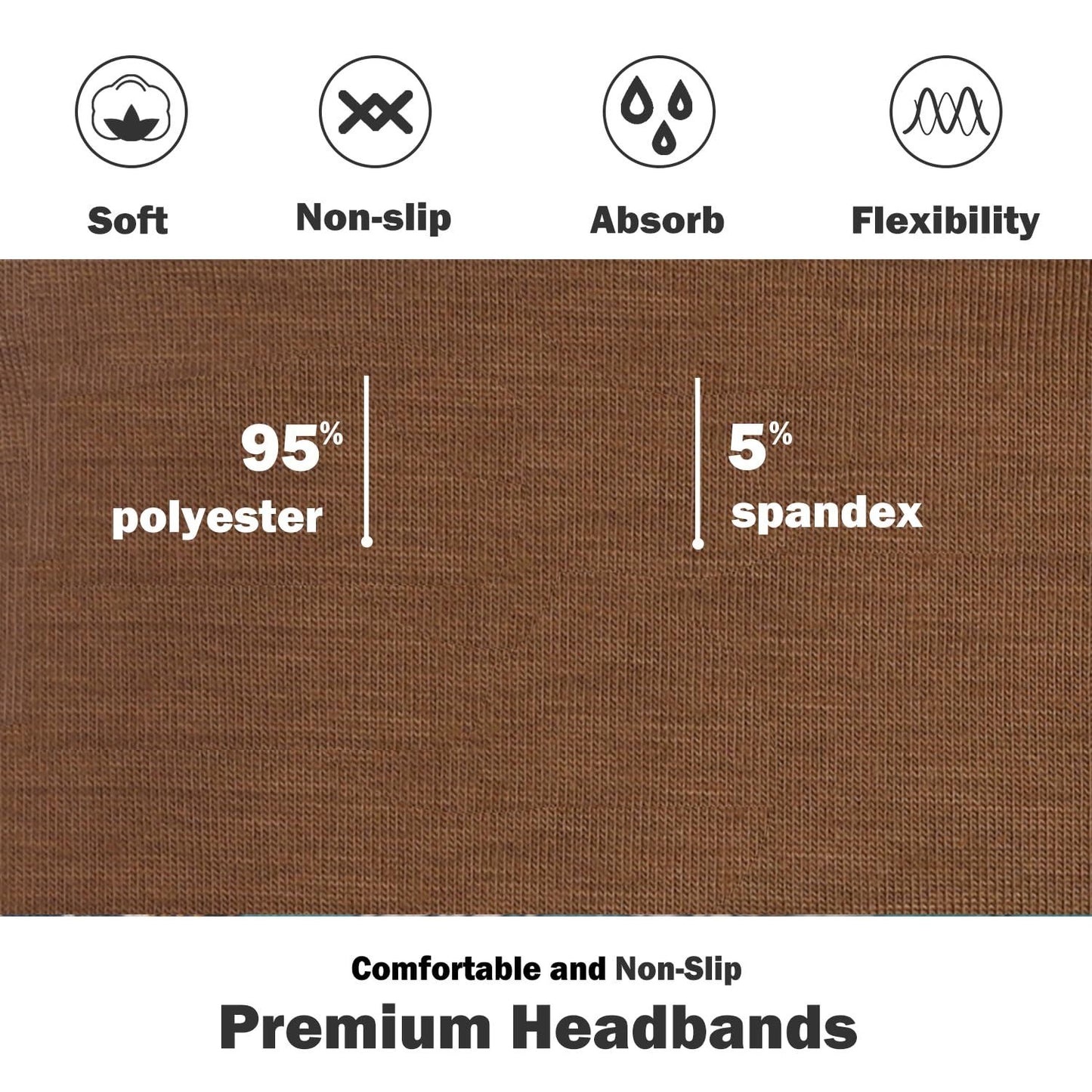Headbands or Women, Non-Slip, Premium Stretchy Head Bands Hair Accessories,Wear or Yoga, ashion, Working Out, Travel or Running, 6 Pack, Neutral