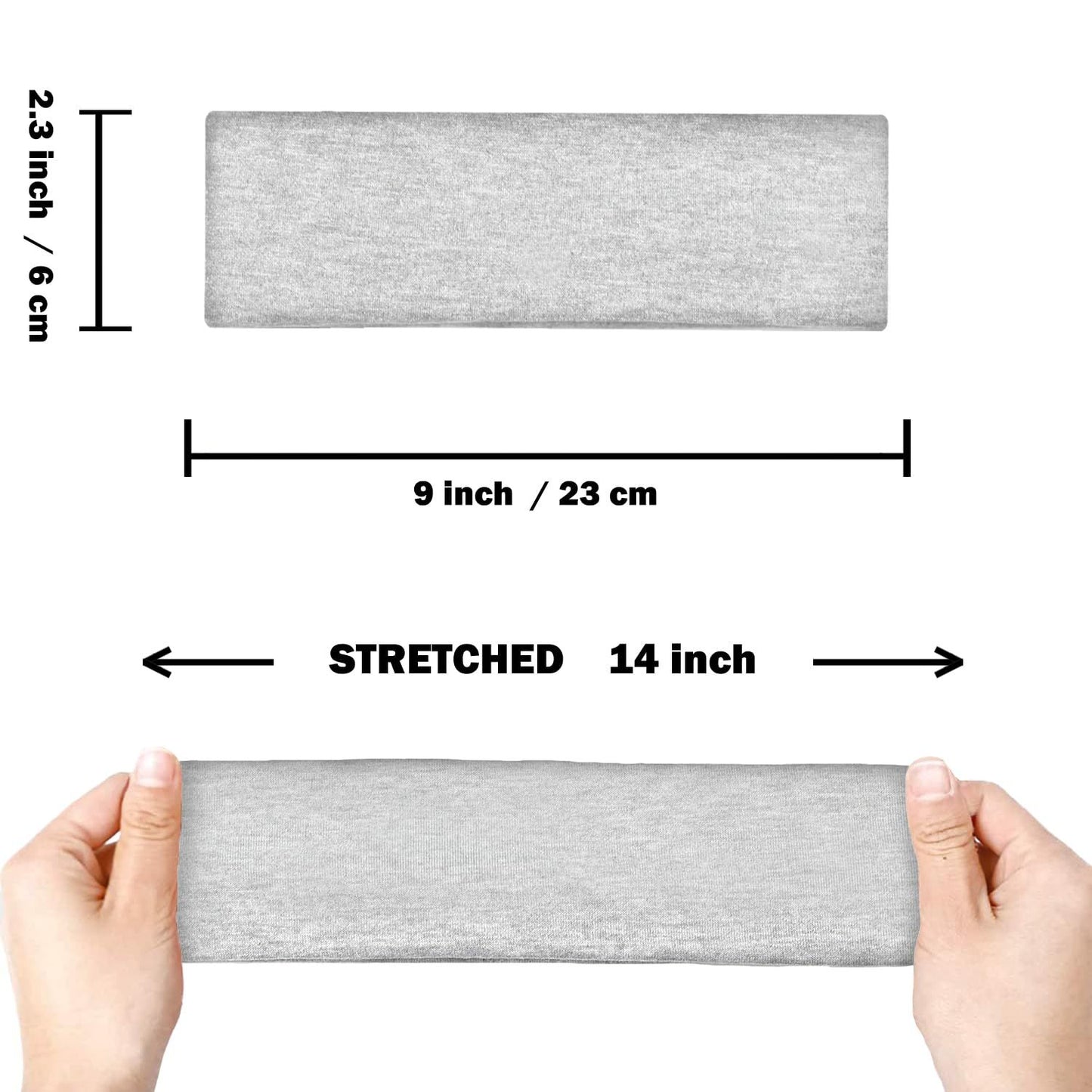 Workout Headbands or Women Non Slip, Premium Stretchy Sot abric Head Bands or Women's Hair, Wear or Yoga, Running, Sport, 6 Pack, Black White Grey