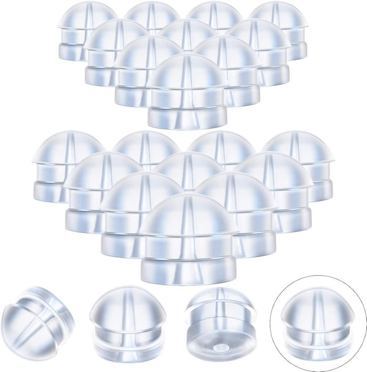 100 Pieces Clear Earring Backs Hamburger Shaped Saety Backs Secure Locking Silicone Earring Backs Stopper or Jewelry Accessories Supplies, 2 Sizes
