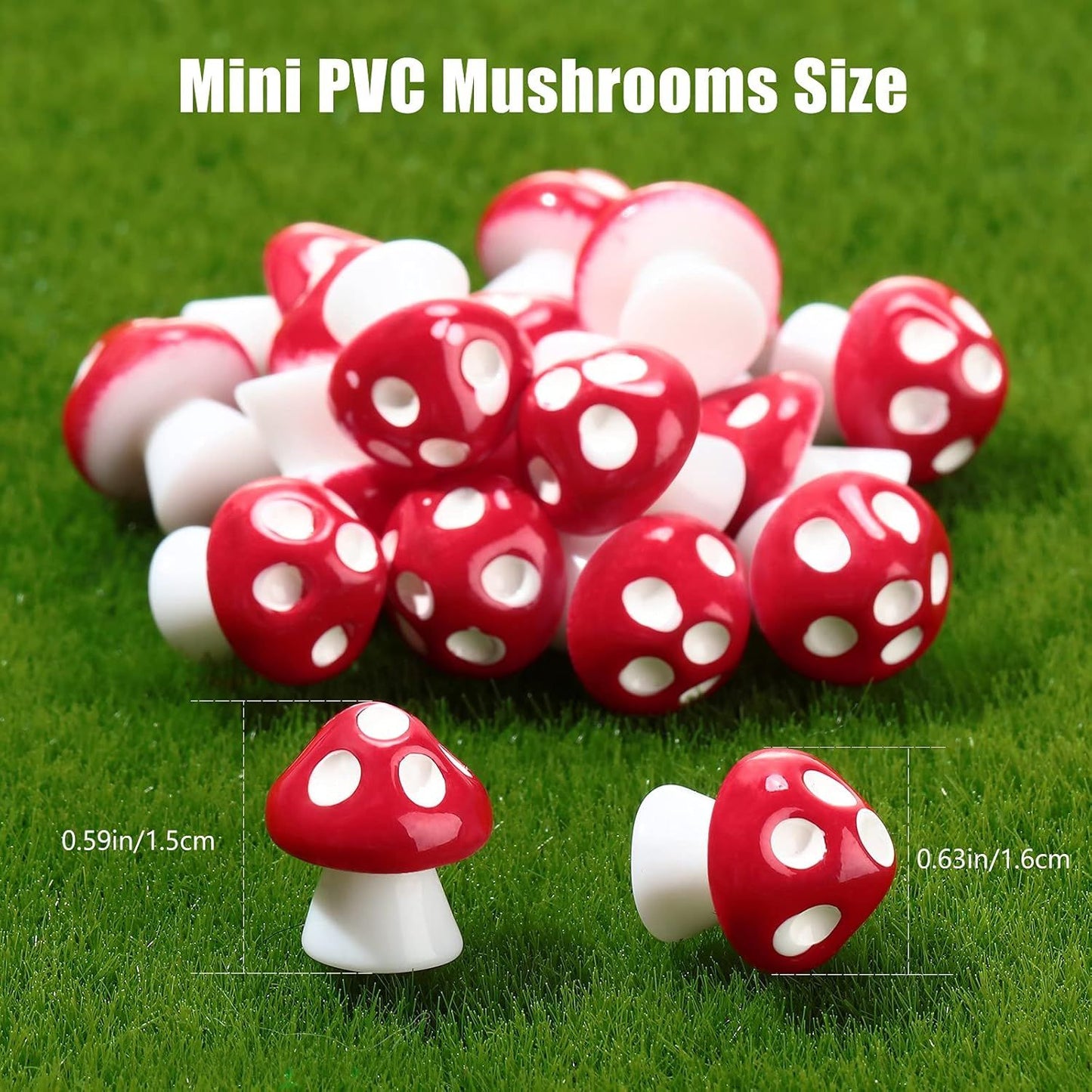 24 Pcs Mini Resin Mushrooms Tiny Mushroom Miniature igurines airy Wild Garden Supplies Small Mushrooms Micro Model Decoration Landscape Crat Accessories or DIY Home Dollhouse Handmade Decor