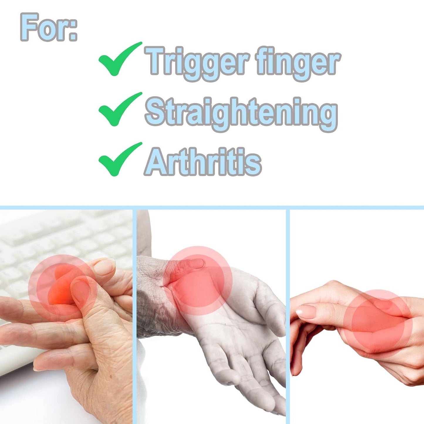 5 Pcs Trigger inger Splints: 5 Single Straps inger Splint Support Brace Kit, inger Straightener or Broken/Straightening/Aarthritis, its or Thumb/Middle/Ring/Index/Pinky inger