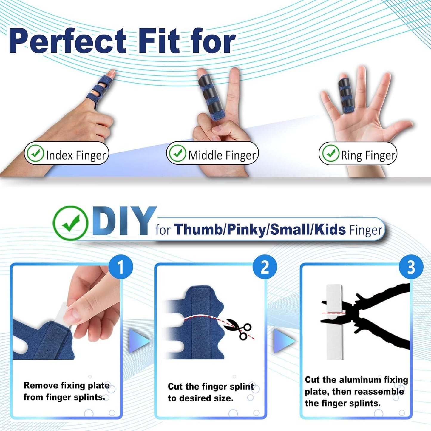4 Pcs Upgraded Trigger inger Splint: Trigger inger Brace Support with 3 Adjustable ixing Belt, inger Straightener or Middle/Ring/Index/Pinky/Thumb, its or Broken/Straightening/Arthritis