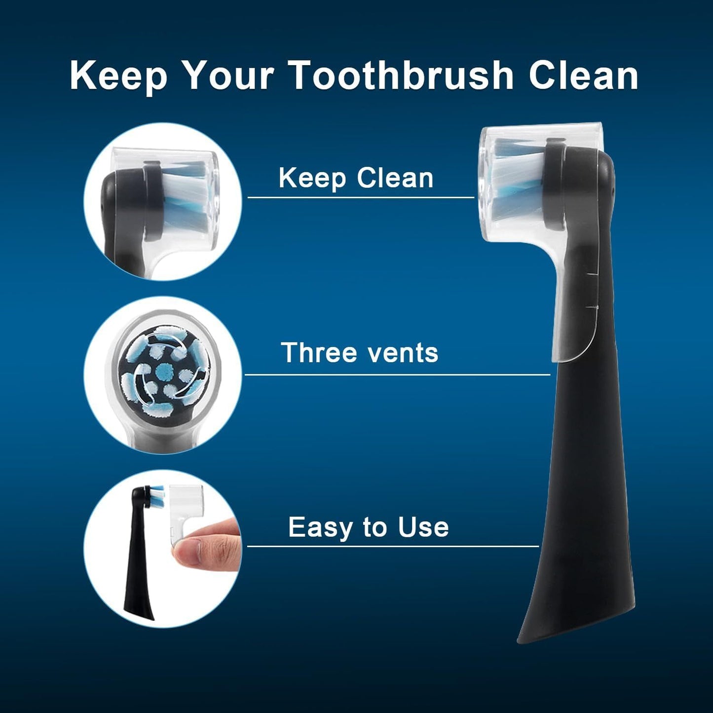 6 Pack Toothbrush Heads Dustproo Cover Compatible with Oral B, its or Oral-B iO Series, Pro 1000, 1500, 5000, 7500 Electric Toothbrush, Protects Brush Head and Convenient Travel