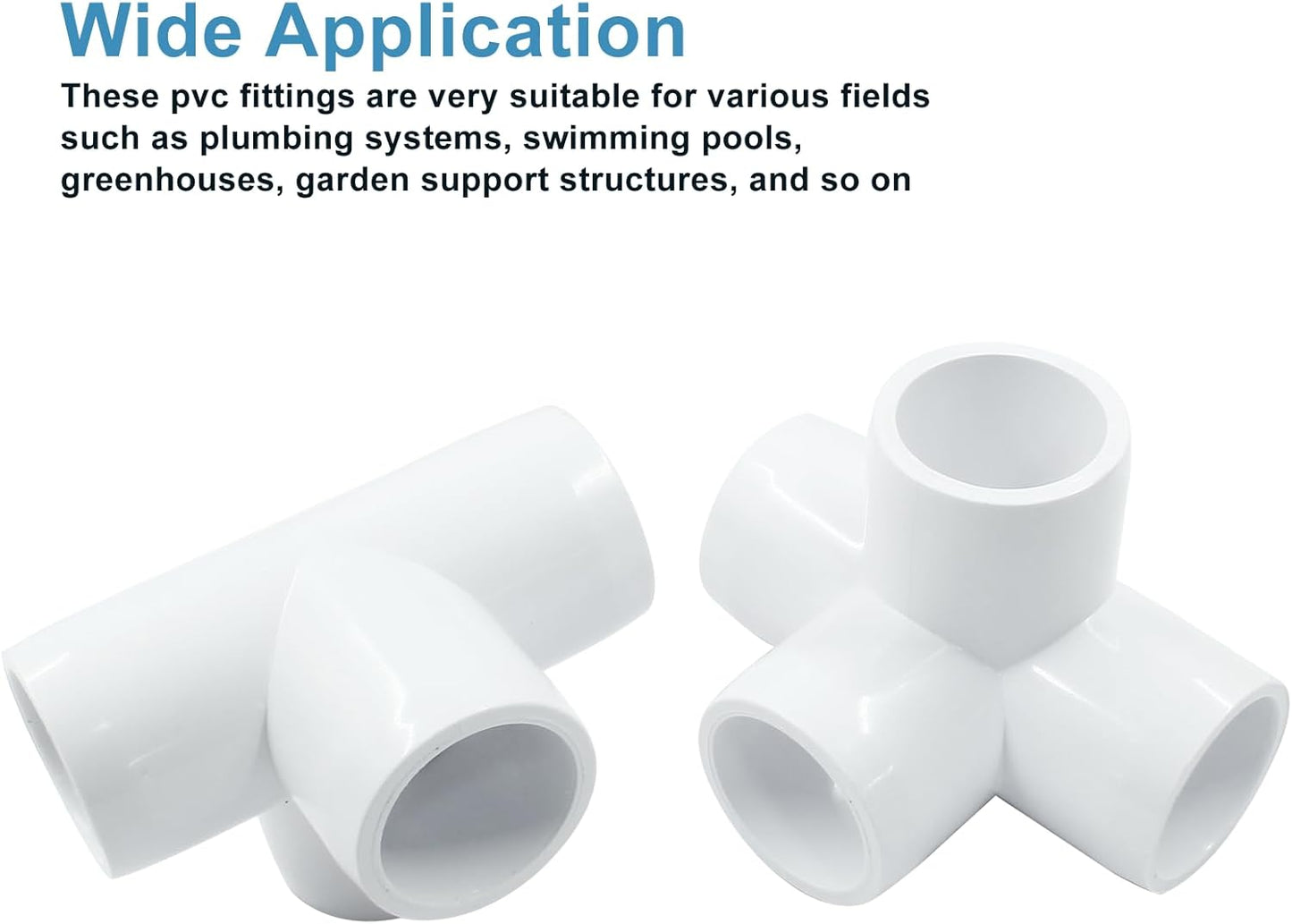 Biaungdo 4 Pcs 1/2" PVC Pipe Fitting, 4 Way Elbow Pipe Connector Furniture Grade Corner Fittings PVC Elbow Fitting for DIY Shelf Garden Support PVC Structure（White）