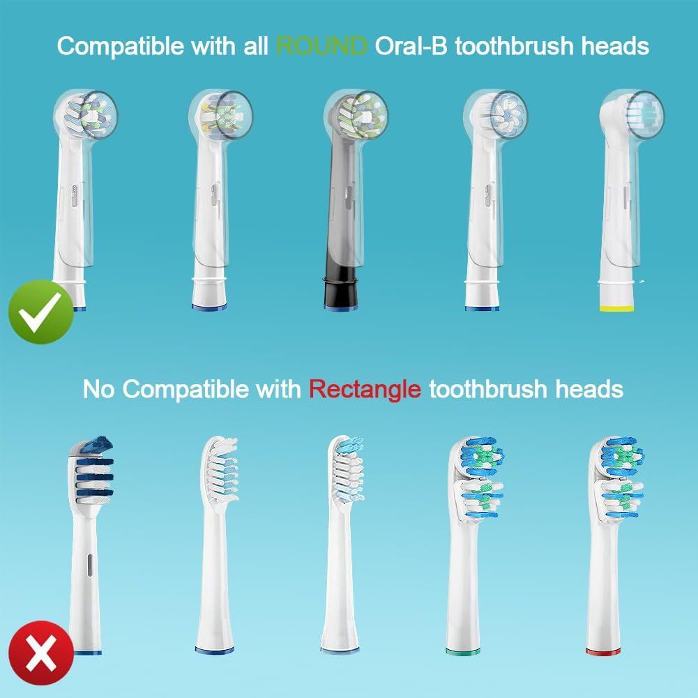 6 Pack Toothbrush Cover Caps Compatible with Oral B Braun Replacement Heads, its or Cross Action Brush Heads and Pro 1000 Electric Toothbrushes, Convenient or Travel and More Sanitary