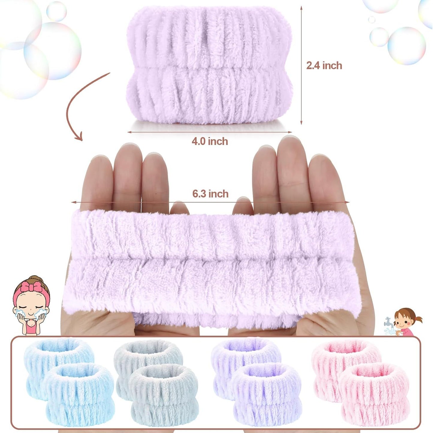 Wrist Bands or Washing ace, 8pcs Spa ace Washing Wristbands, Microiber Arm Wrist Towels, Absorbent Wash Wristbands or Woman Men, Prevent Water rom Spilling Down Your Arms