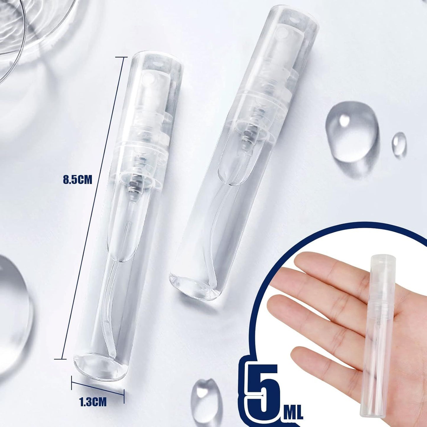 Mini Spray Bottle, 10 Pack 5ml Mini Plastic Spray Bottle Empty, ine Mist Reillable Mini Perume Bottle, Perume Atomizer, Small Sample Containers, Plastic Portable Travel Bottle, Clear
