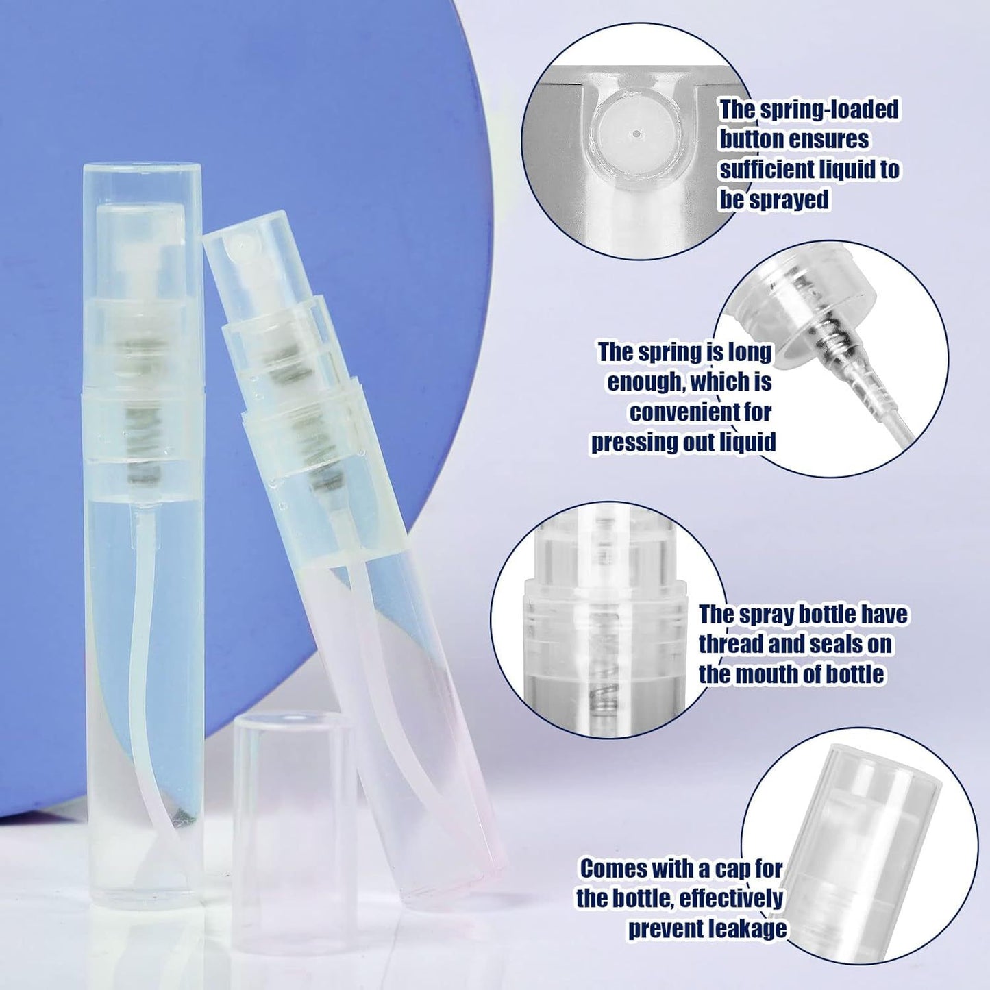 Mini Spray Bottle, 10 Pack 5ml Mini Plastic Spray Bottle Empty, ine Mist Reillable Mini Perume Bottle, Perume Atomizer, Small Sample Containers, Plastic Portable Travel Bottle, Clear