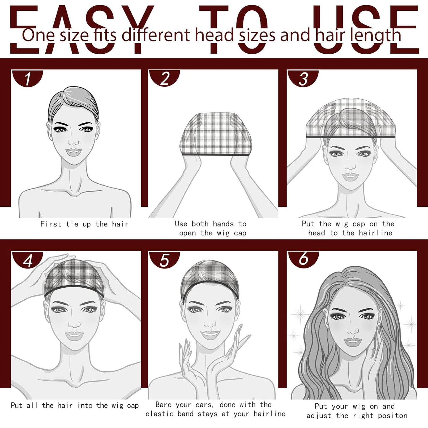 Wig Cap, 4PCS Nylon Wig Caps Nude or Women, Stocking Wig Caps or Halloween, Cosplay. Wig Cap or Women, Men, Kids, Stocking Caps or Wigs