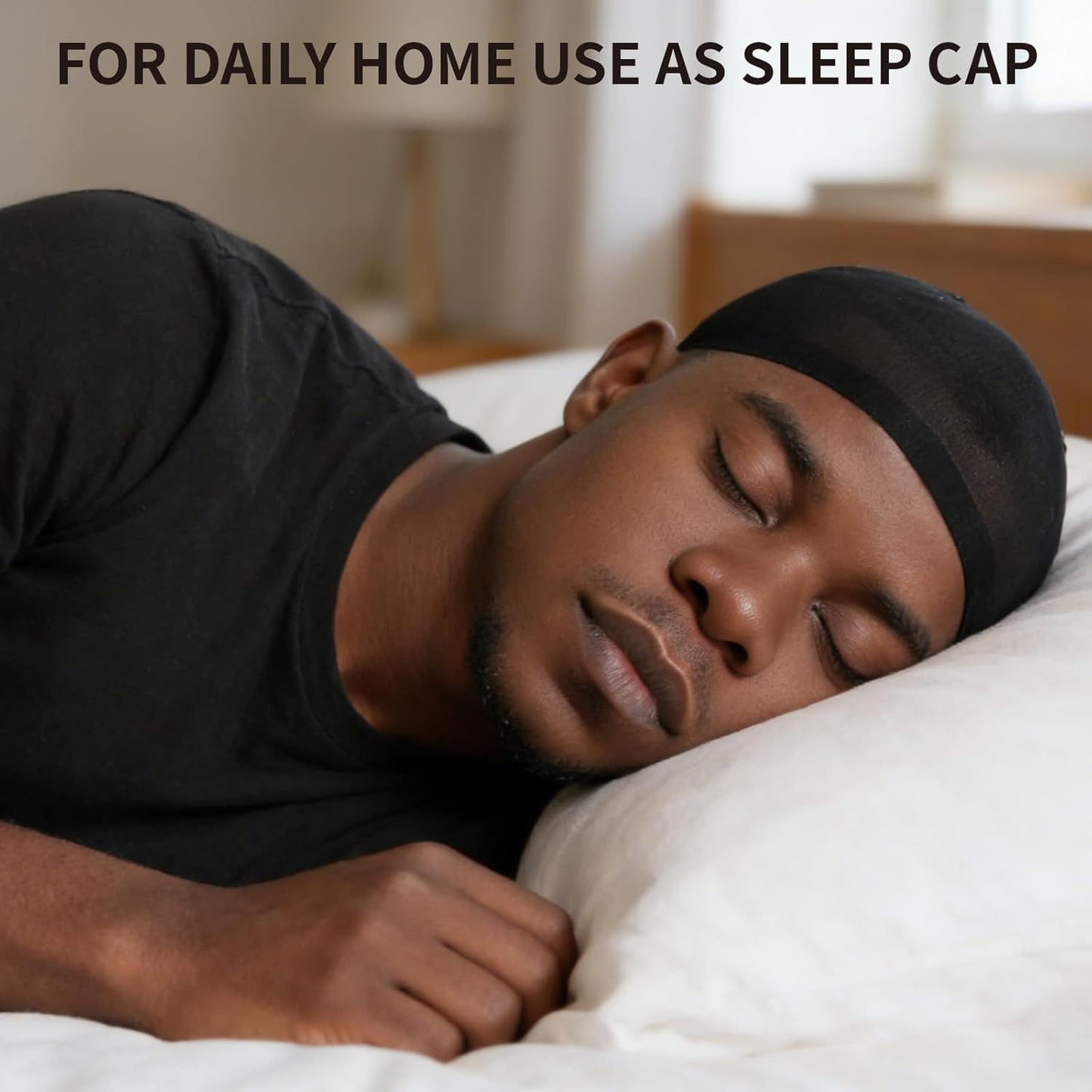 Wig Cap or Men, 4PCS Black Hair Stocking Cap, Nylon Wig Caps Black, Hair Net or Men, Stretchy, Natural, Lightweight Wave Caps