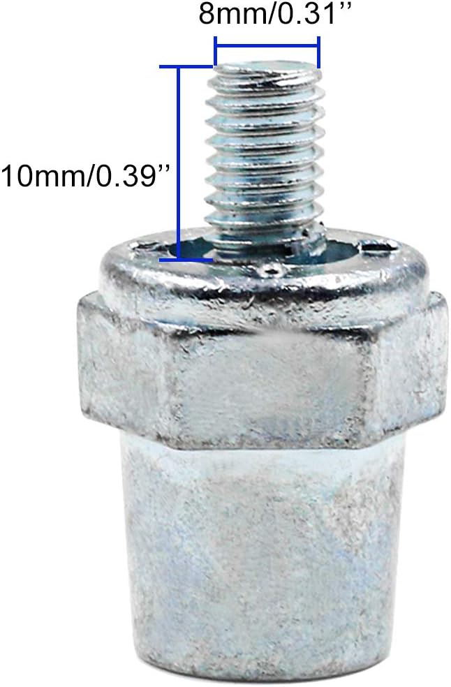 Biaungdo One Pair Zinc Alloy Battery Side Terminal Charging Posts Fit 8mm Positive (+) or Negative (-) Battery Cable terminals
