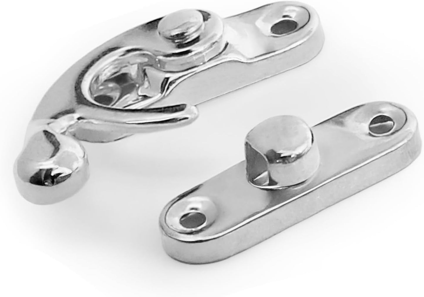 Biaungdo 5pcs Retro Vintage Style Swing Bag Clasp Closure Lock Latch for Furniture Wooden Box Jewelry Case Silver Tone with Mounting Screw & Screwdriver, 33 x 29 mm