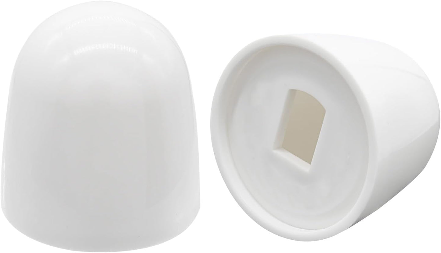 Biaungdo 2 Pcs Universal Tall Toilet Bolt Caps, White Plastic Toilet Floor Caps with Washers Round Push-On Bottom Toilet Bowl Bolt Caps Covers for Home, Office(37mm Height)