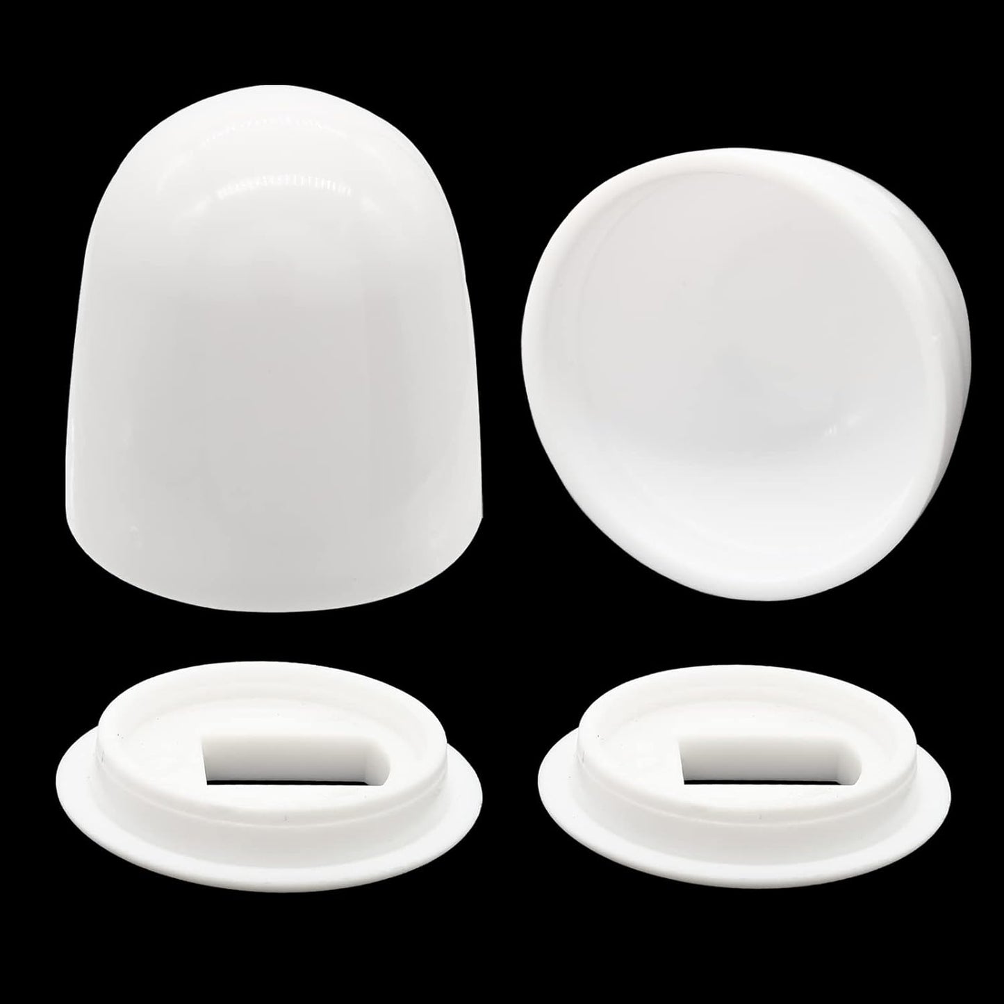Biaungdo 2 Pcs Universal Tall Toilet Bolt Caps, White Plastic Toilet Floor Caps with Washers Round Push-On Bottom Toilet Bowl Bolt Caps Covers for Home, Office(37mm Height)