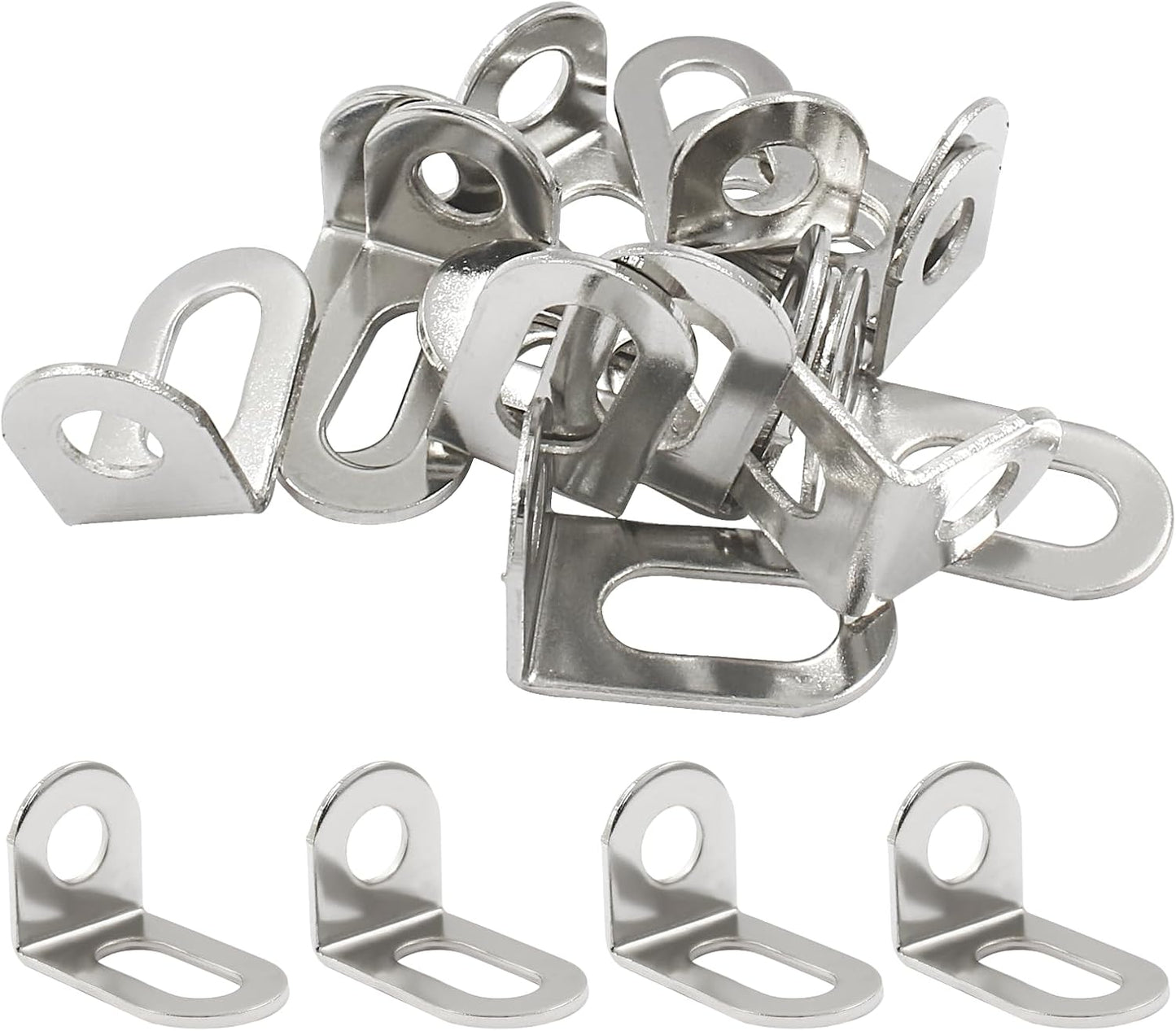 Biaungdo 30 Pcs 18x18x29mm/0.7"x0.7"x1.14" Adjustable Right Angle Brackets L-Shape Corner Brace Support Silver