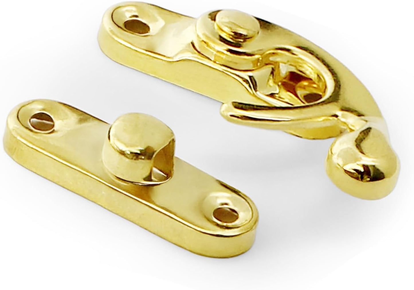 Biaungdo 5pcs Gold Vintage Style Swing Bag Clasp Closure Lock Latch for Furniture Wooden Box Jewelry Case Silver Tone with Mounting Screw & Screwdriver, 33 x 29 mm