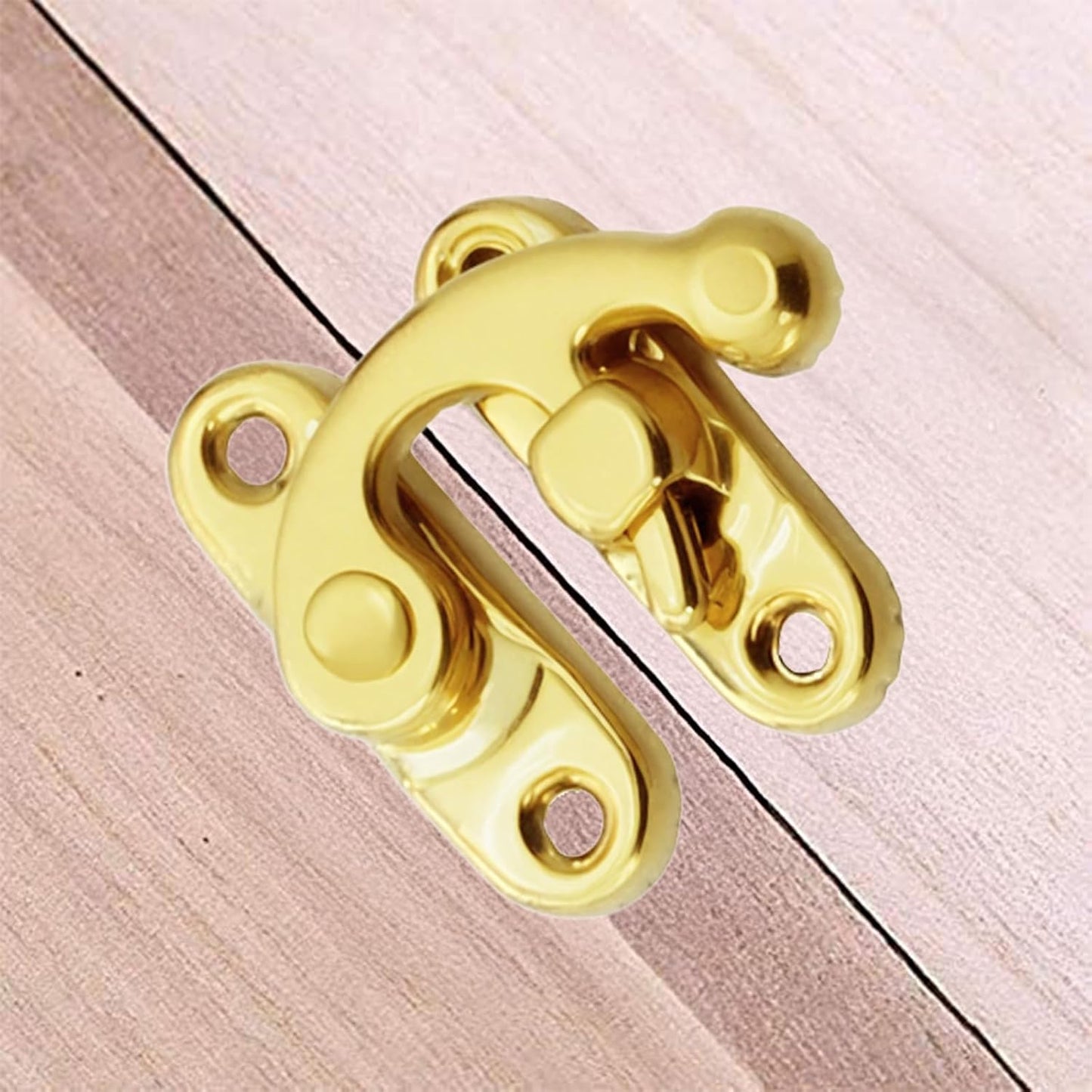 Biaungdo 5pcs Gold Vintage Style Swing Bag Clasp Closure Lock Latch for Furniture Wooden Box Jewelry Case Silver Tone with Mounting Screw & Screwdriver, 33 x 29 mm