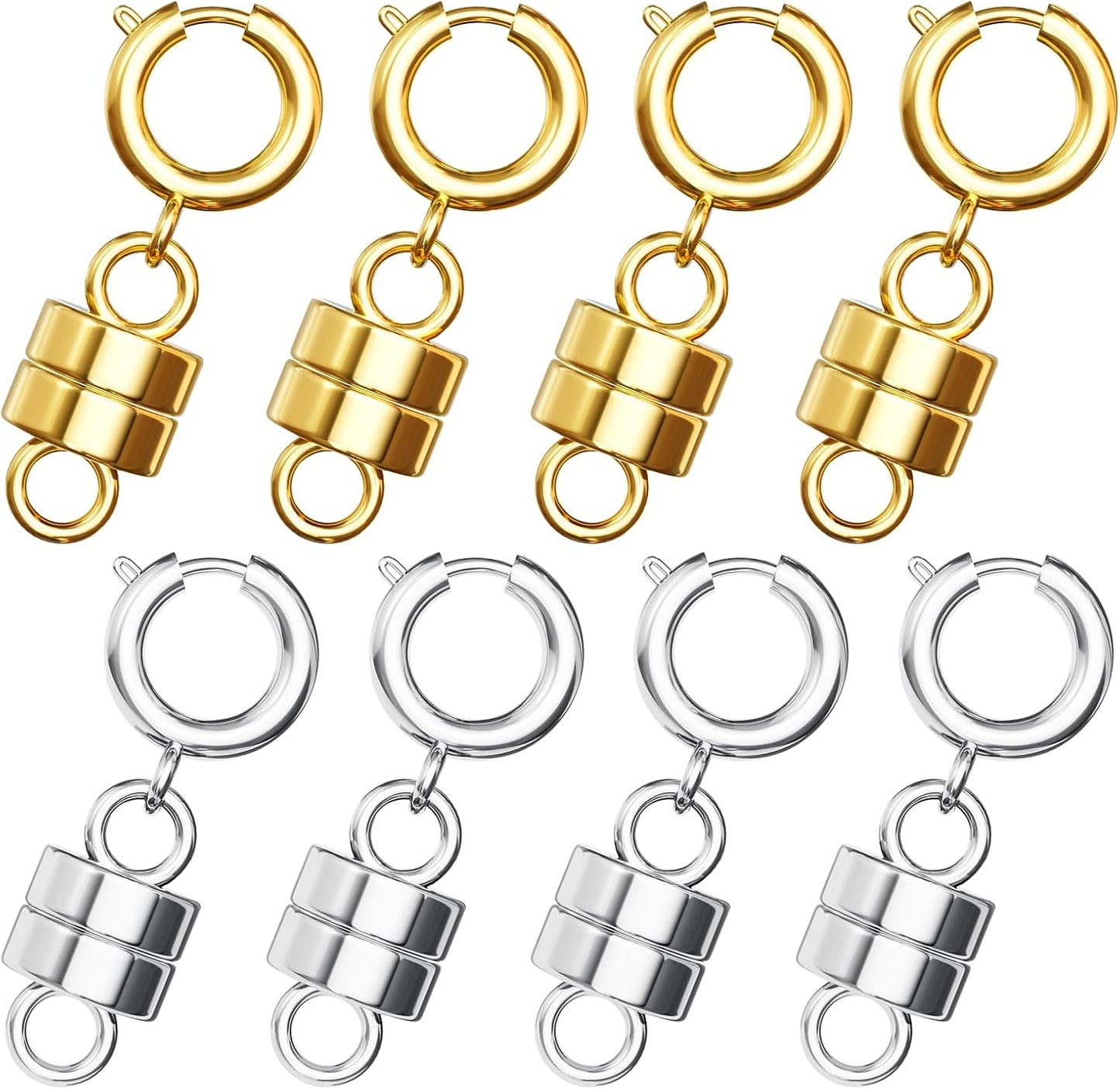 WISYOK 8 PCS Magnetic Necklace Clasps and Closures, Necklace Extender Chain Clasps Birthday Gift for Bracelet Necklaces Anklet Chain