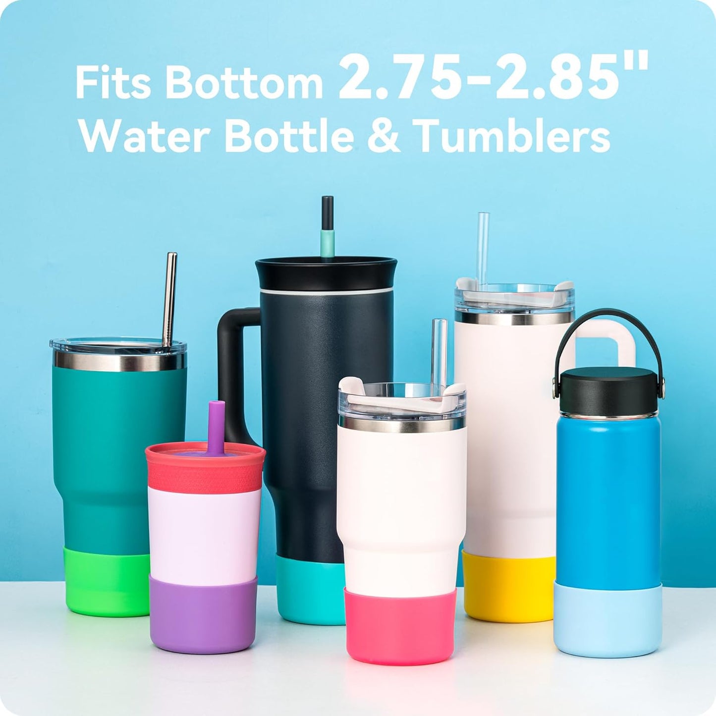 2 Pack Silicone Boot Protector | Compatible with Owala 24/40oz Travel Tumbler, 12oz Insulation & 14oz Flip Water Bottle | Fits 2.75-2.85" Base | Noise Resistant