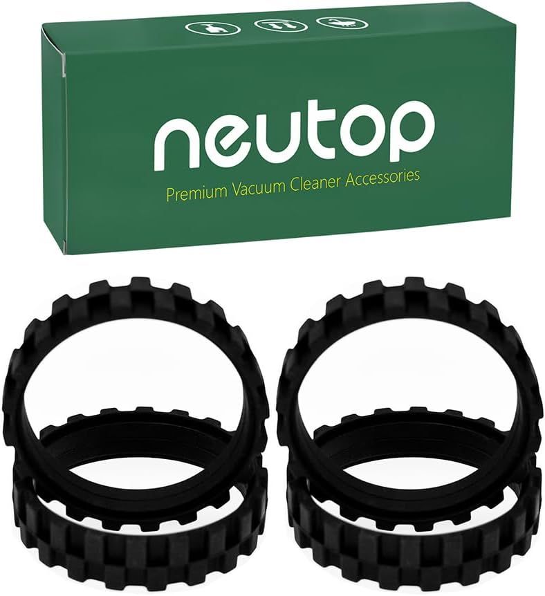 Replacement Rubber Wheel Tires Compatible with iRobot Roomba 500, 600, 700, 800, 900, e, i, j & S Series Models, Anti-slip, Great Adhesion and Easy Assembly, 4-Pack.