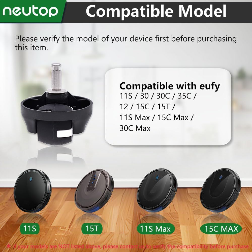 Replacement Caster ront Wheel Compatible with euy RoboVac 11S, 30, 30C, 35C, 12, 15C, 15T, 11S/15C/30C Max, Robot Vacuum, 2-Pack.
