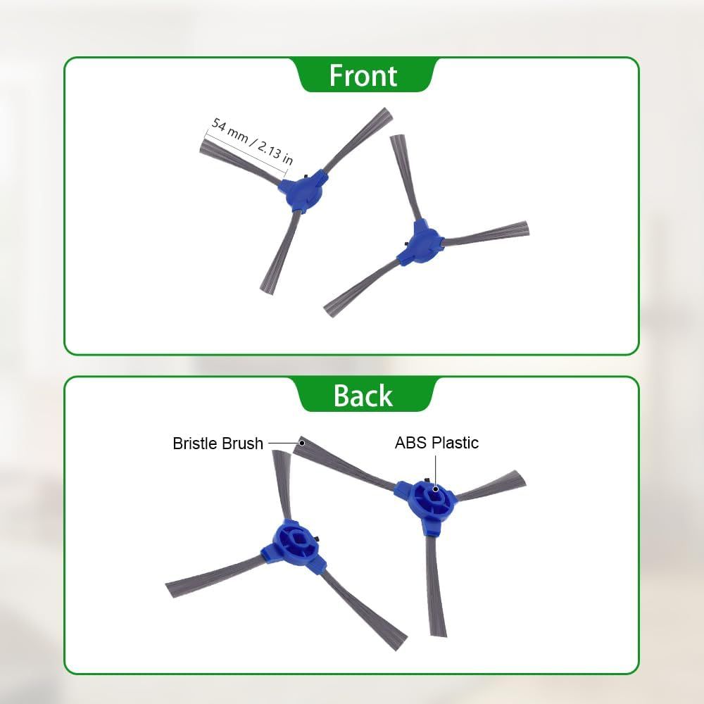 Side Brush Compatible with euy RoboVac 11S, 15T, 30, 30C, 15C, 12, 25C, 35C, 11S Max, 15C Max, G20, G30, G35, G35+, G40, G40+, G40 Hybrid/Hybrid+, Robot Vacuums, 12-Pack.