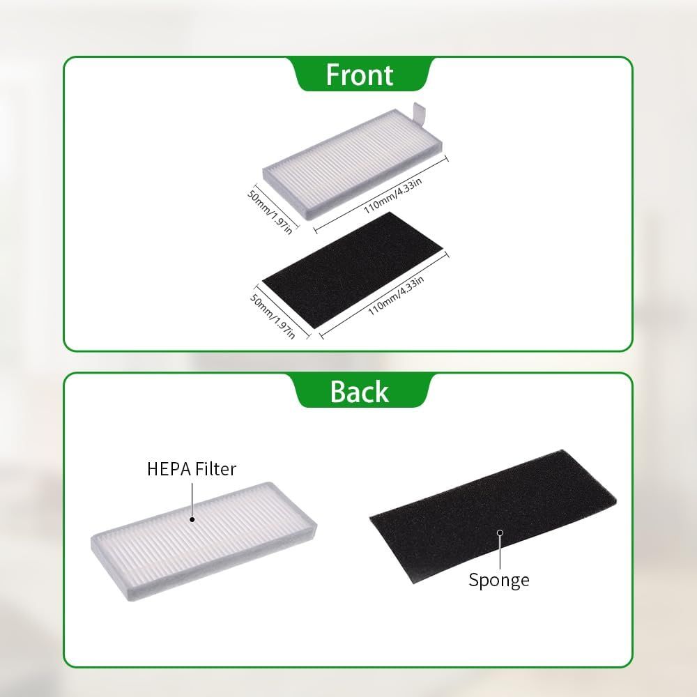 Replacement ilters Compatible with Ecovacs Deebot N79S N79 DN622 DN622.11 DN622.31 N79W N79se Deebot 500 DC3G and Yeedi K600 K700, Robot Vacuums, 9-Pack.