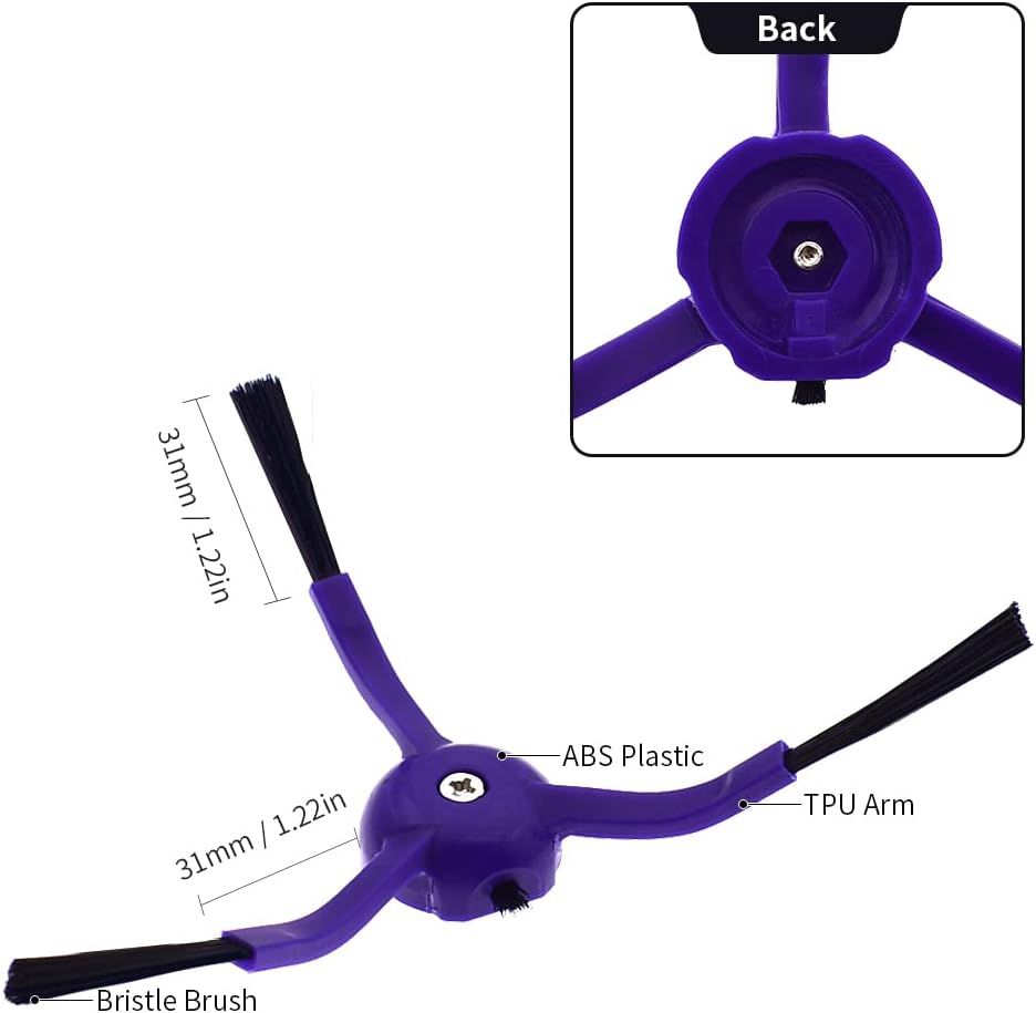 Replacement Side Brushes Compatible with euy RoboVac X8, X8 Hybrid, Robot Vacuum and Mop Cleaners Spare Parts Accessories, 9-Pack.