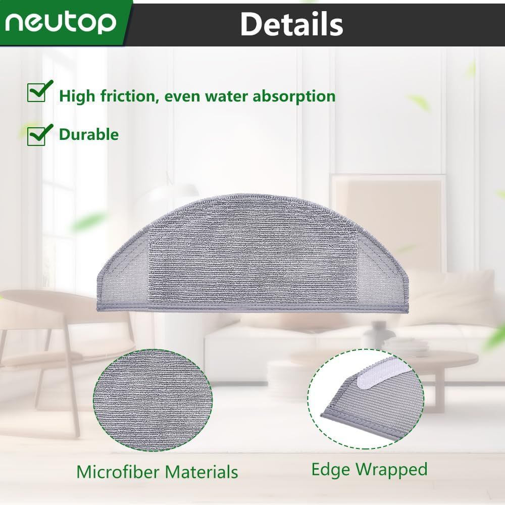 Washable Mopping Cloth Compatible with euy RoboVac X8 Hybrid Robot Vacuum and Mop Cleaners Spare Replacement Parts Accessories, 6-Pack.