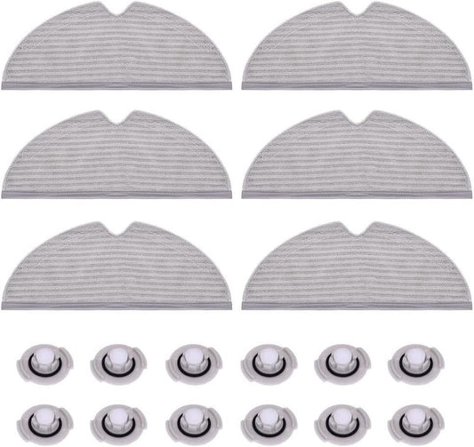 Mop Cloths Pads Water Tank ilter Compatible with  Q7, Q7 Max, S6, S6 Pure/MaxV, S5 Max, S5, S4, E5, E4, E35 and E2 Robot Vacuums, 18-Pack.
