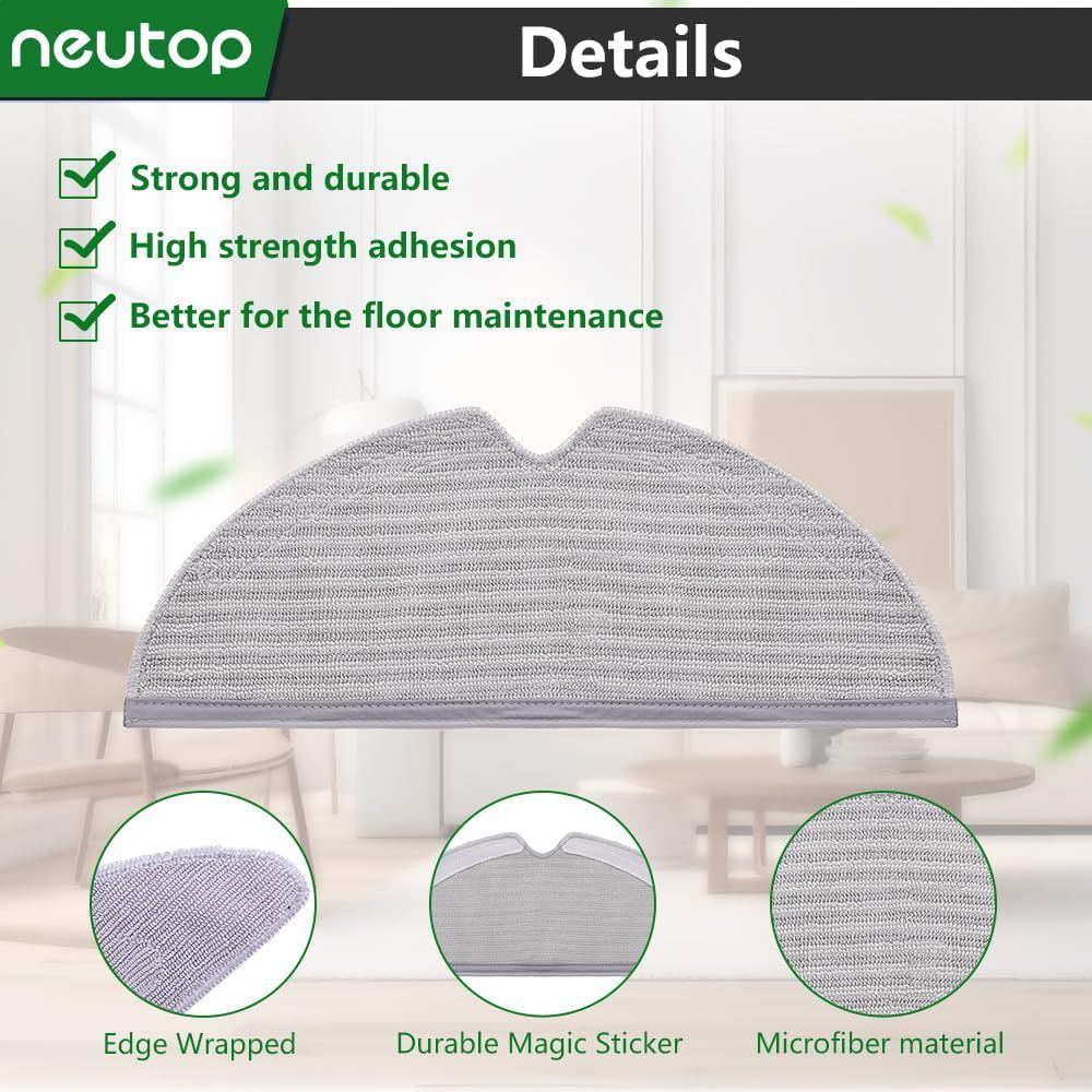 Mop Cloths Pads Water Tank ilter Compatible with  Q7, Q7 Max, S6, S6 Pure/MaxV, S5 Max, S5, S4, E5, E4, E35 and E2 Robot Vacuums, 18-Pack.