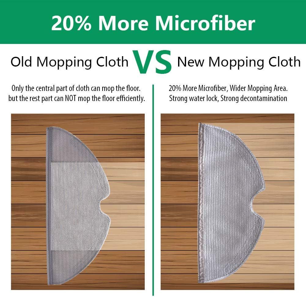 Mop Cloths Pads Water Tank ilter Compatible with  Q7, Q7 Max, S6, S6 Pure/MaxV, S5 Max, S5, S4, E5, E4, E35 and E2 Robot Vacuums, 18-Pack.