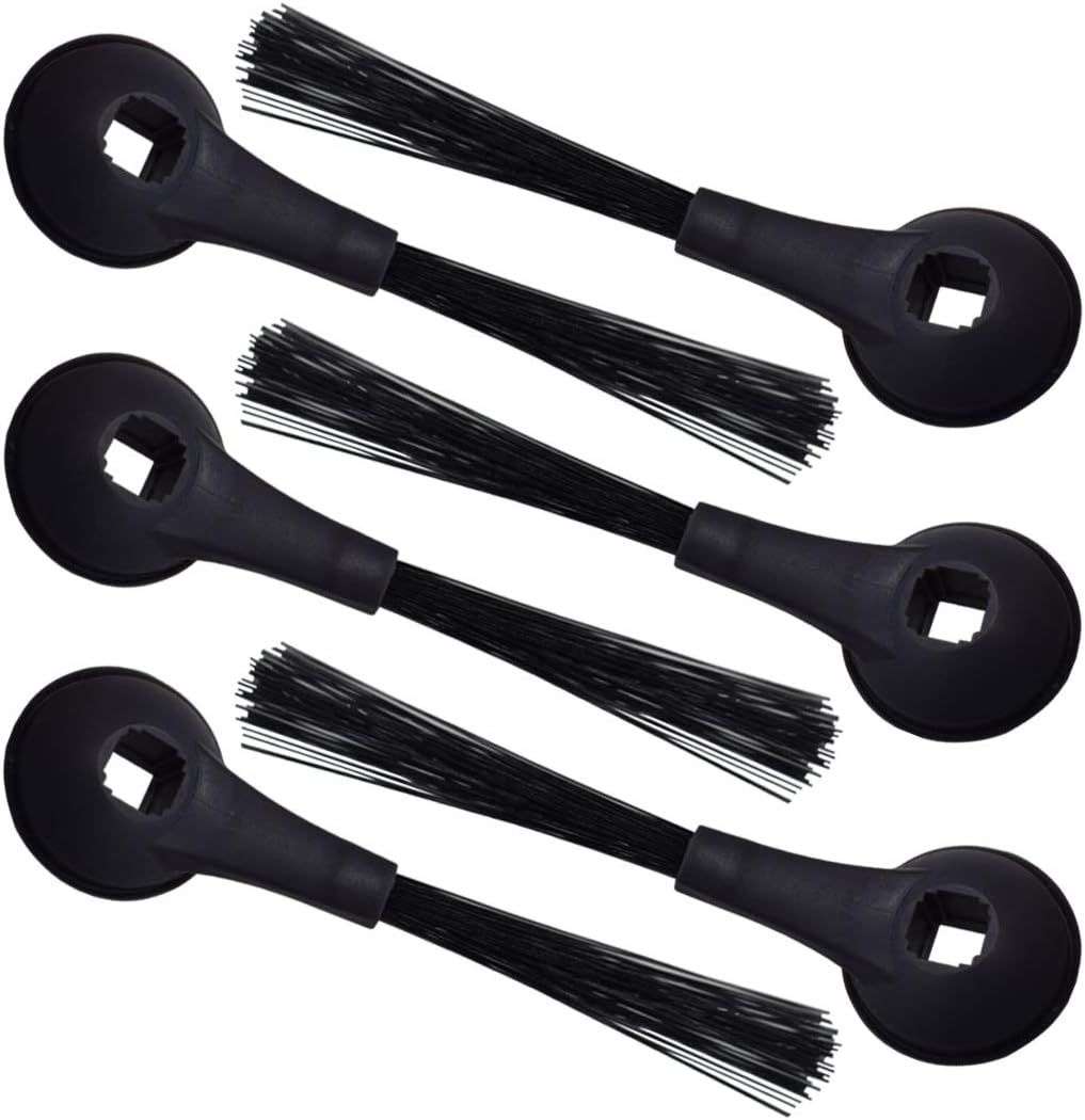 6-Pack IQ Robot Side Brushes, or Shark Robot R100, R101AE, RV1000, RV1001AE, RV1001, UR1005AE, RV911S Vacuum Models Anti-Tangle Pet Hair, Carpets, Hard loors Easy Install Brush Head Tool Kit